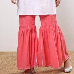 Women Schiffli Sharara with Insert Pockets-image-14