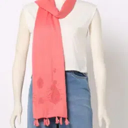 Embroidered Stole with Tassels-35