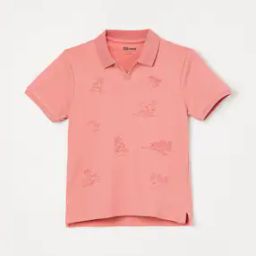 Boys Cotton Printed Regular Fit Polo T-Shirt-image-2