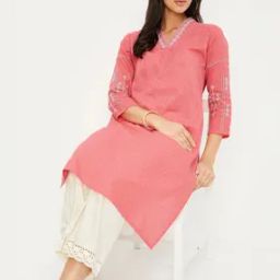 Women Embroidered Straight Kurta-image-97