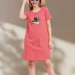 Women Graphic Print Cotton Nightshirt-image-60
