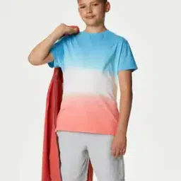 Boys Ombre Print Relaxed Fit Round-Neck Cotton T-Shirt-image-16