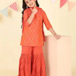 Girls Embroidered Kurta Suit Set-image-39