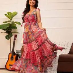 Women Floral Print Fit & Flare Dress-image-53