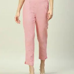 Women Striped Straight Fit Pants with Elasticated Waist-image-43