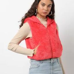 Hooded Jacket with Front Zipper-image-32