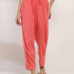 Women Striped Straight Fit Cotton Pants-image-23