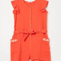 Girls A-Line Dress with Belt Accent-image-42