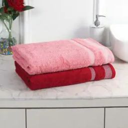 Set of 2 550 GSM Pure Cotton Bath Towels 55" x 27"-image-1