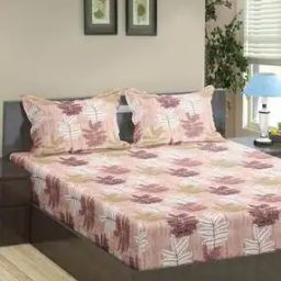 Printed Queen-Size Fitted Bedsheet with Pillow Covers-image-71
