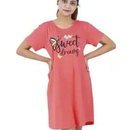 Women Regular Fit Graphic Nightshirt-16