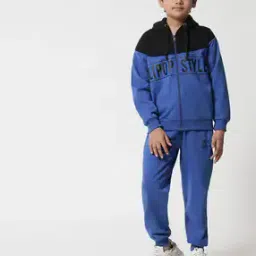 Typographic Print Tracksuit with Drawstring Waist-image-20