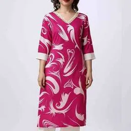 revangi Women Abstract Print Straight Kurti-picture-9