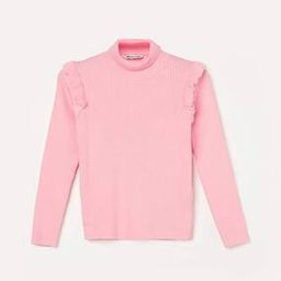 fame forever by lifestyle Girls Ribbed High-Neck Pullover with Ruffled Details-picture-13