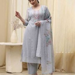 biba Women Embroidered 3-Piece Unstitched Dress Material-picture-39