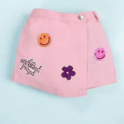 kiddopanti Girls Printed Regular Fit Overlap Shorts-picture-6