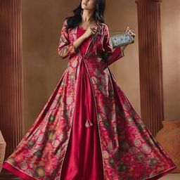 madhuram textiles Women Floral Print Gown Dress-picture-3