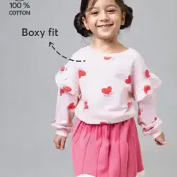 hopscotch Girls Graphic Print Boxy Fit Cotton Sweatshirt-picture-6