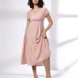 fig Women V-Neck Fit & Flare Dress-picture-45