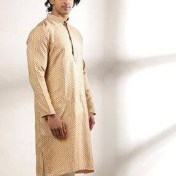 Small Buta Jacquard Embroidered Long Kurta-image-28