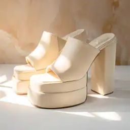 Peep-Toe Chunky Heeled Sandals-image-11
