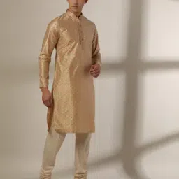 Buta Brocade Slim Fit Kurta with Insert Pockets-image-12