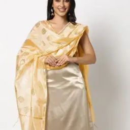 Women Foil Print Dupatta with Tassels-32