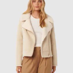 forever new Women Zip-Front Jacket with Lapel Neckline image 1