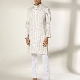 samav Men Printed Slim Fit Kurta-picture-2