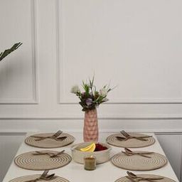 Set of 6 Jute Braided Table Placemats with Organiser-22