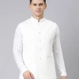 Men Nehru Jacket with Welt Pockets-42