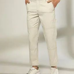 Men Comfort Fit Flat-Front Trousers-image-97