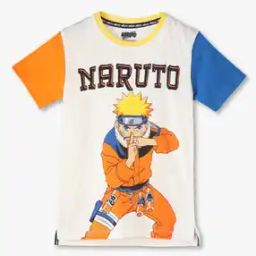 Boys Naruto Print Relaxed Fit Round-Neck T-Shirt-picture-15