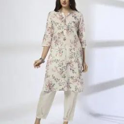 Women Floral Print Straight Kurta & Salwar Set-image-21