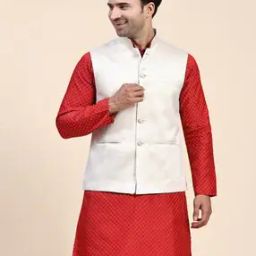 Men Nehru Jacket with Welt Pockets-image-85