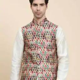 Men Nehru Jacket with Welt Pockets-38