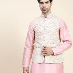 Men Nehru Jacket with Welt Pockets-18