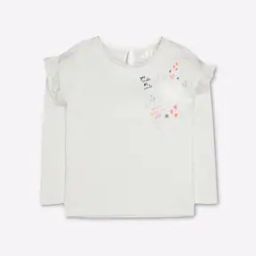 Pinstriped Crew-Neck T-shirt with Ruffled Panels-image-32