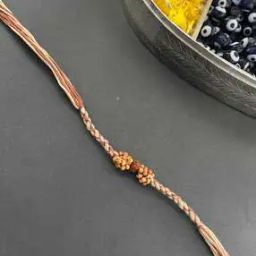 Tie-Up Simple Rudraksha Rakhi With Beads Brown Thread Rakhi-32