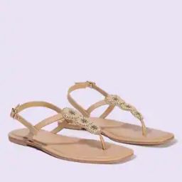 Women Embellished T-Strap Flat Sandals-19