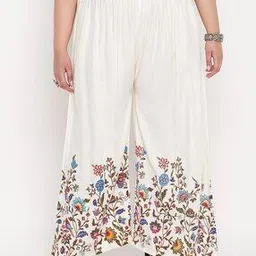 clora creation plus Floral Printed Palazzos with Elasticated Waist-picture-41