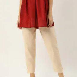 Women Flat Front Straight Fit Pants-image-80
