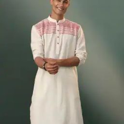 Men Woven Regular Fit Long Kurta with Mandarin Collar-image-69