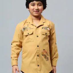 Boys Typographic Print Regular Fit Shirt-image-50