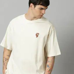 Men Graphic Print Crew-Neck Oversized T-Shirt-image-97