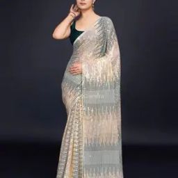Women Embellished Georgette Saree-image-39