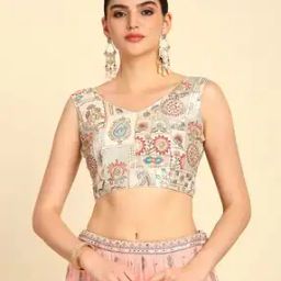Women Embroidered Back-Open Blouse-image-82