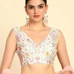Women Embroidered Back-Open Blouse-image-80