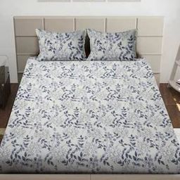 Floral Print Super King-Size Bedsheet with Pillow Covers-image-58