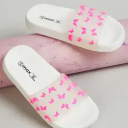 Girls Butterfly Print Open-Toe Slides-image-76